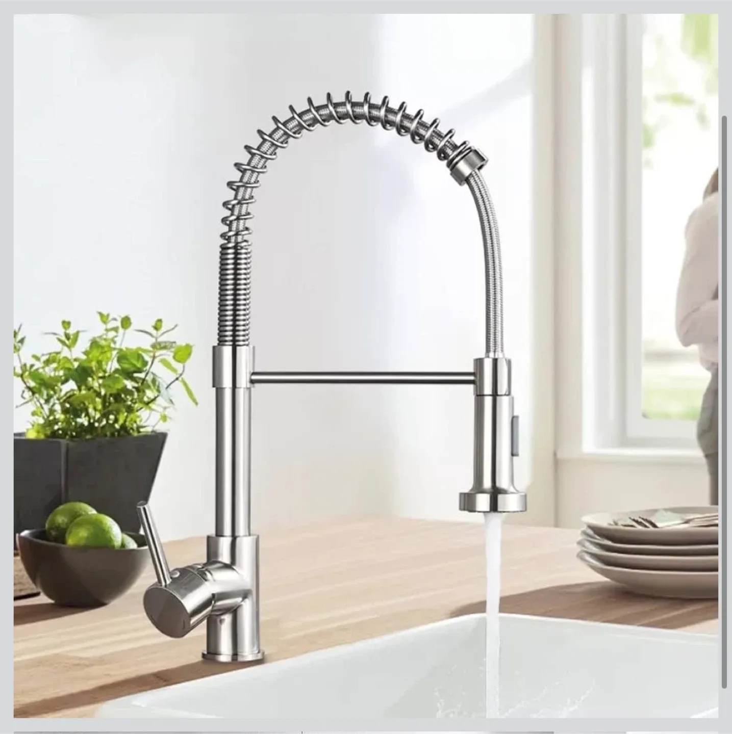 Brushed Nickel Kitchen Faucet with Pull Down Sprayer - Brand New image indicator(2)