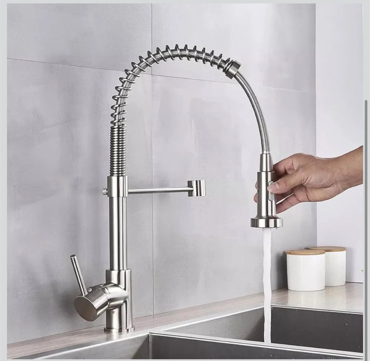 Brushed Nickel Kitchen Faucet with Pull Down Sprayer - Brand New image indicator(4)
