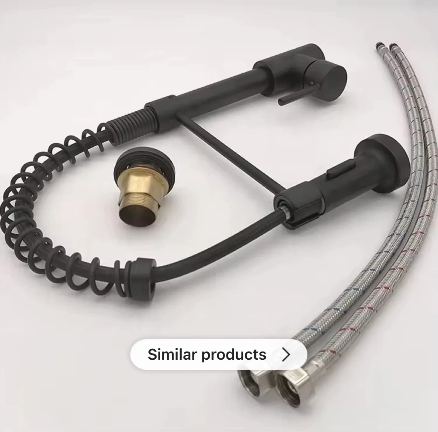 Matte Black Farmhouse Style Kitchen Faucet with Deck Plate image indicator(5)