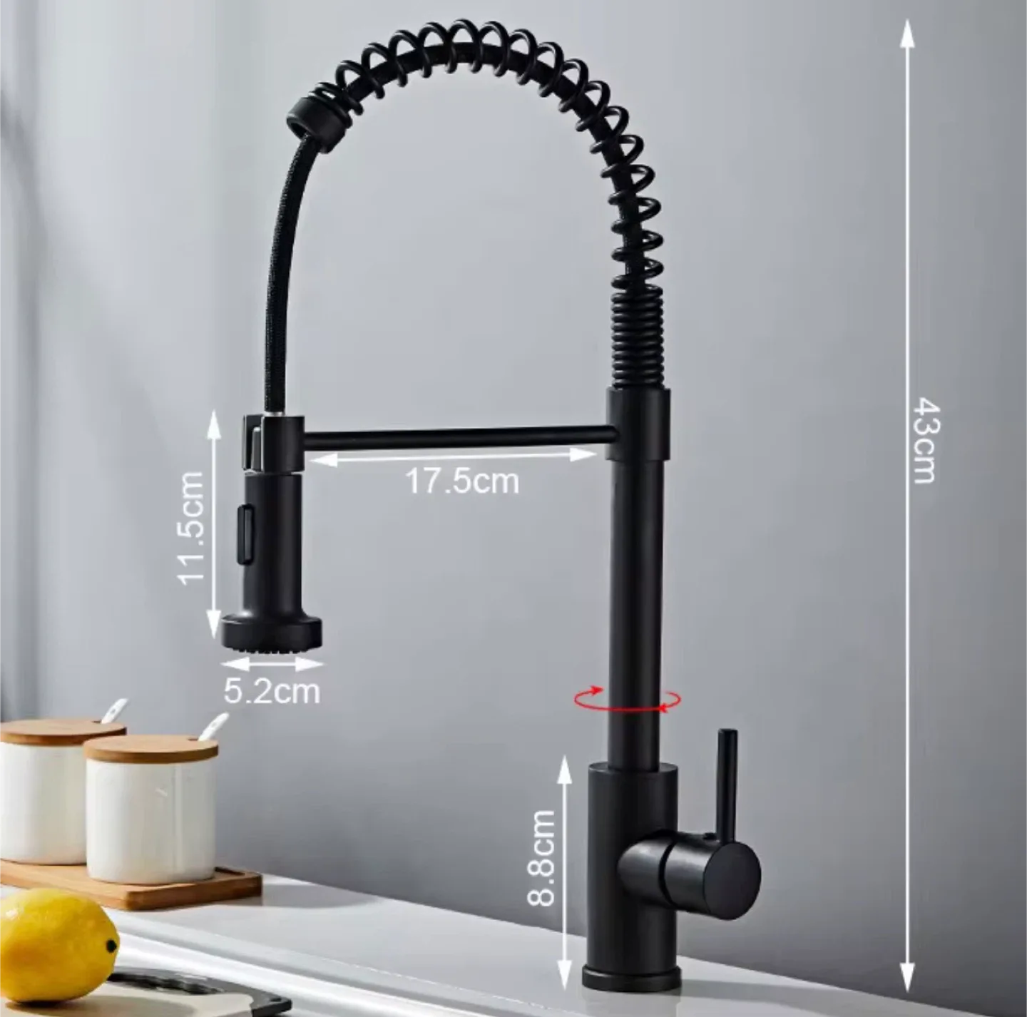 Matte Black Farmhouse Style Kitchen Faucet with Deck Plate image indicator(3)