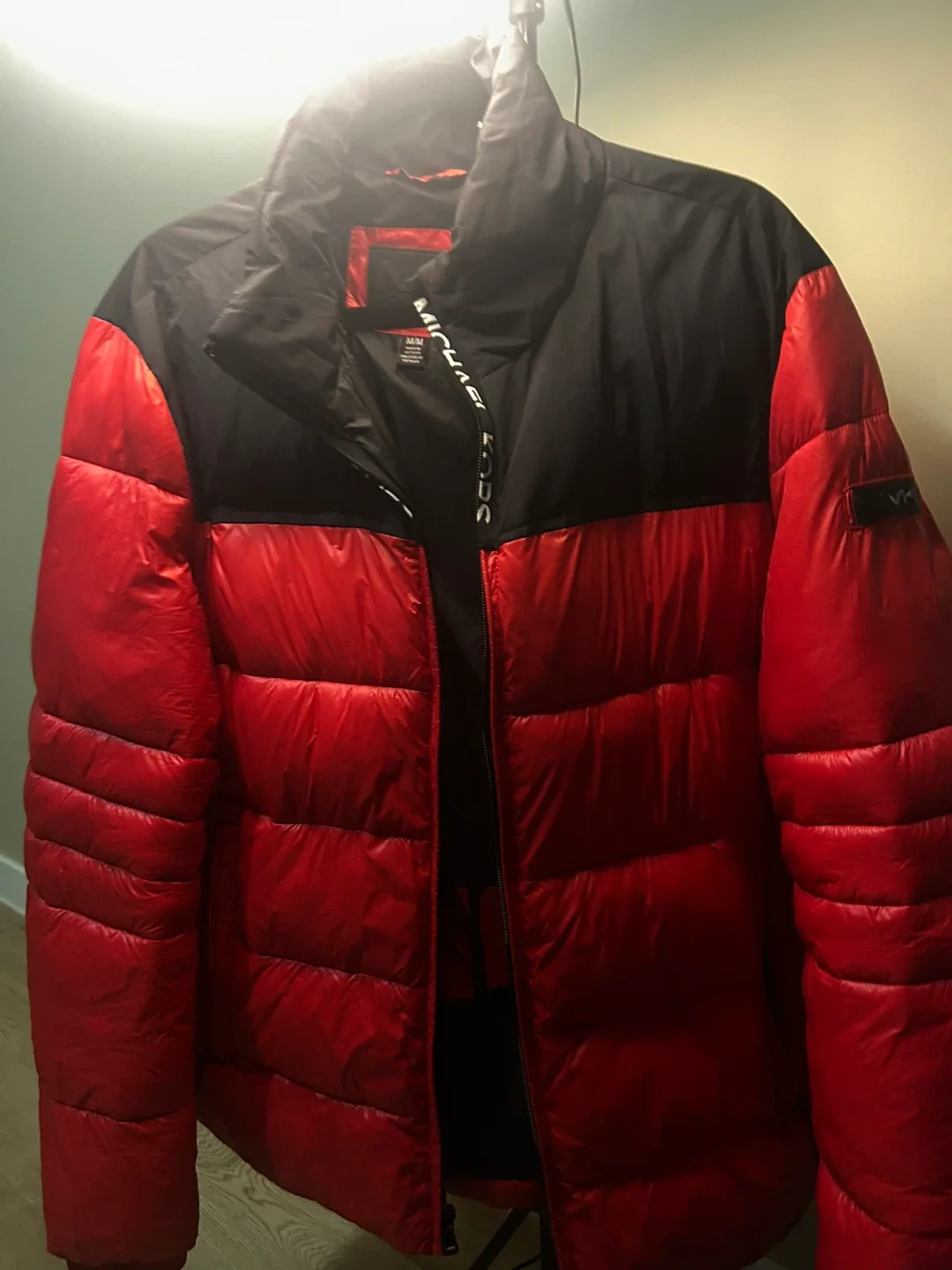 Michael Kors Puffer Jacket - Red & Black, Size M/M