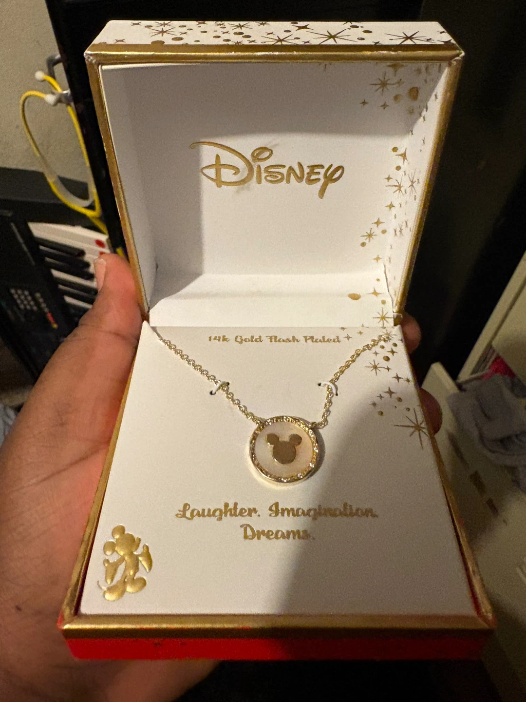 Disney Mickey Mouse 14K Gold Plated Necklace - New in Box! - photo 4