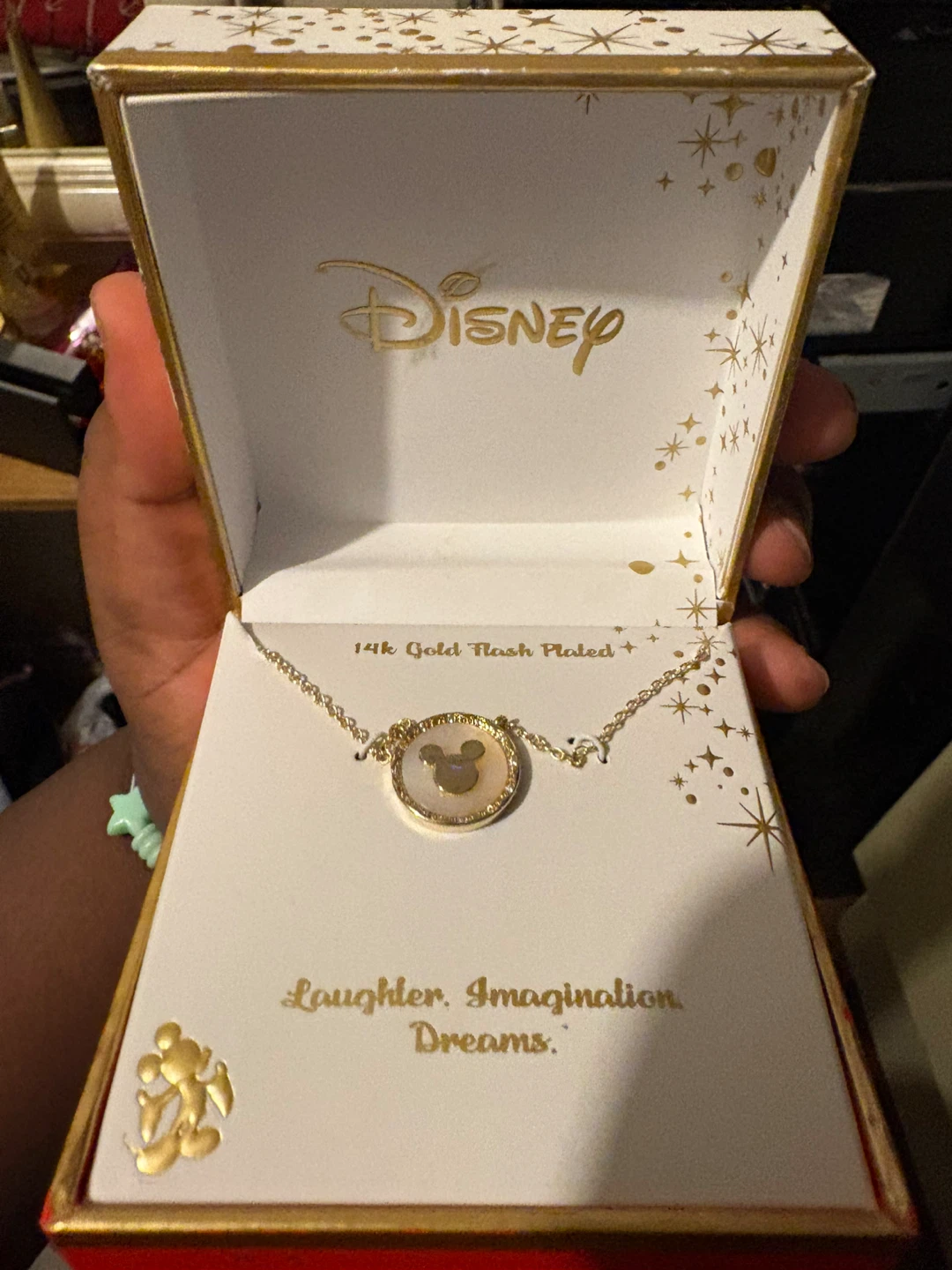 Disney Mickey Mouse 14K Gold Plated Necklace - New in Box!