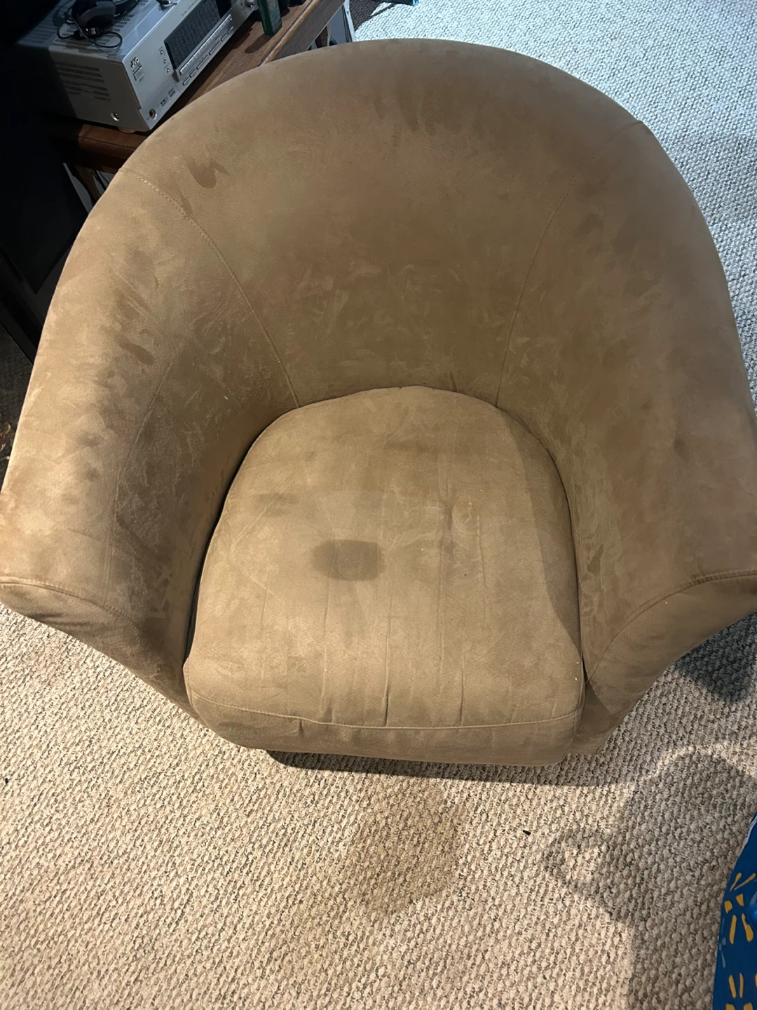 Beige Swivel Barrel Chair - photo 3