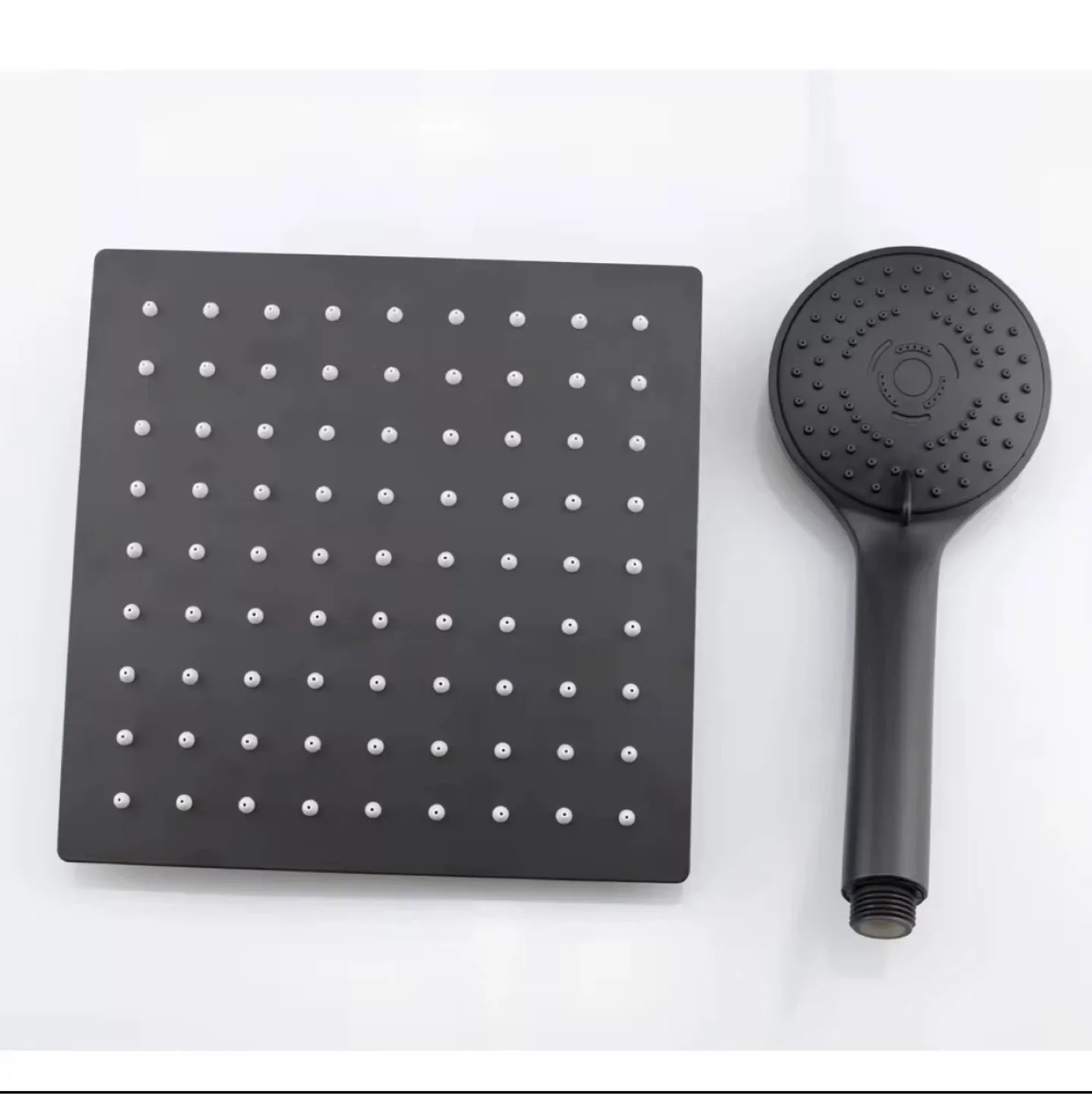 Black 8 Inch Square Shower Head with Handheld Spray image indicator(5)
