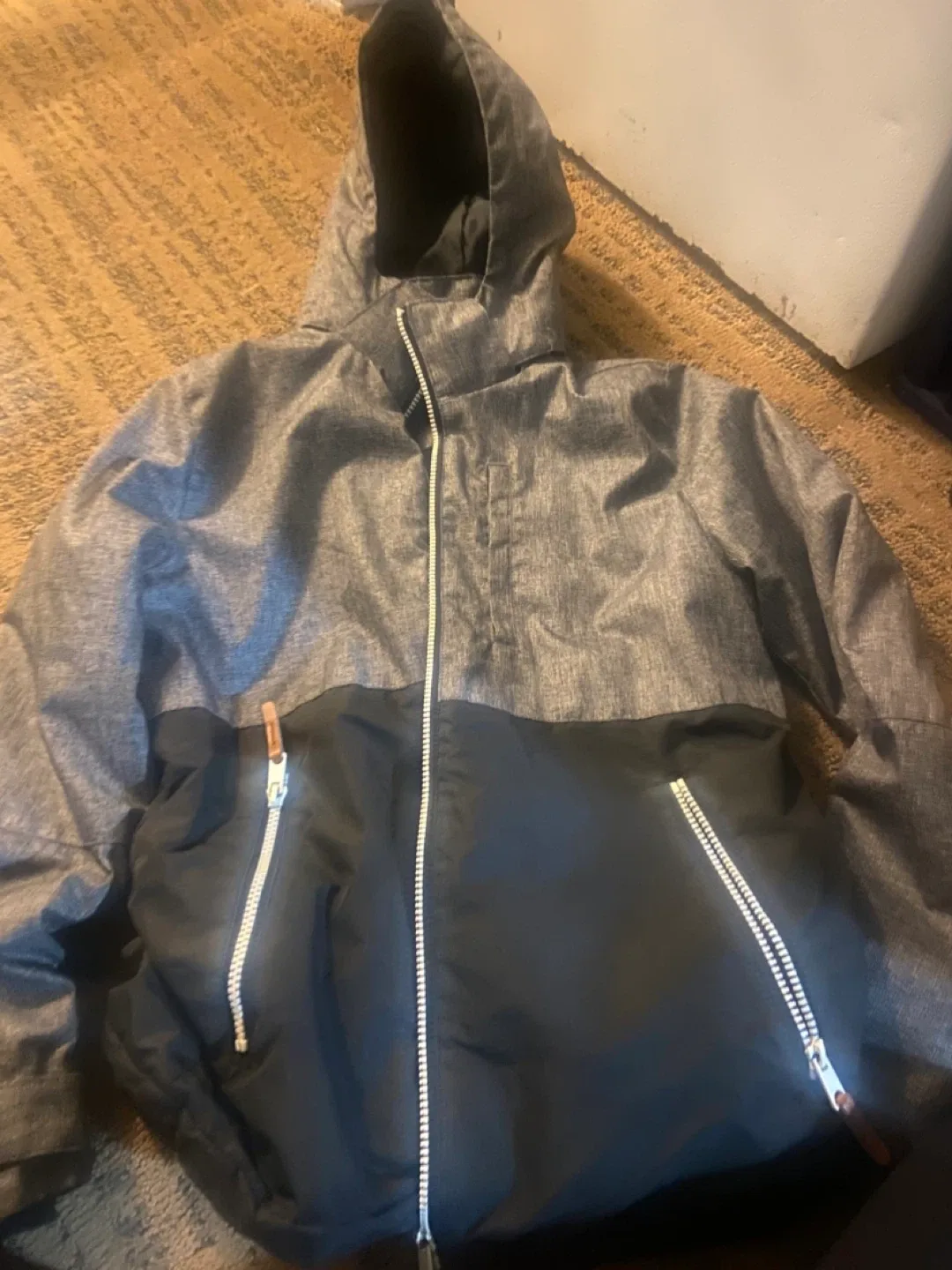 Grey & Black Hooded Jacket