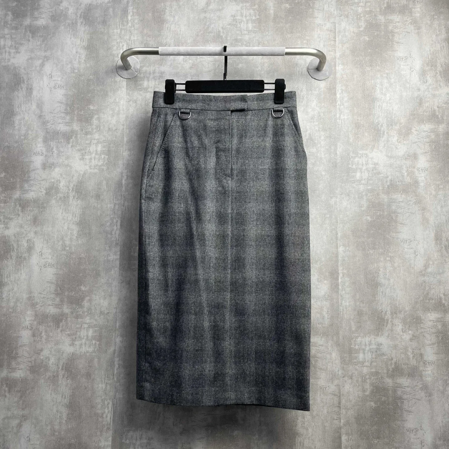 Authentic Maxmara Grey Plaid Pencil Skirt