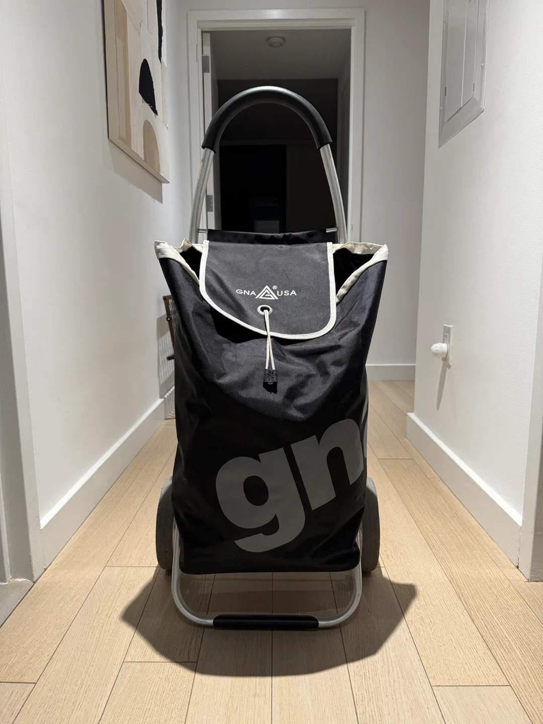 GNA USA Rolling Shopping Cart - Black