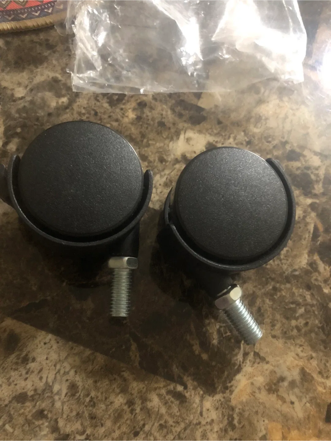 Set of 2 Black Caster Wheels