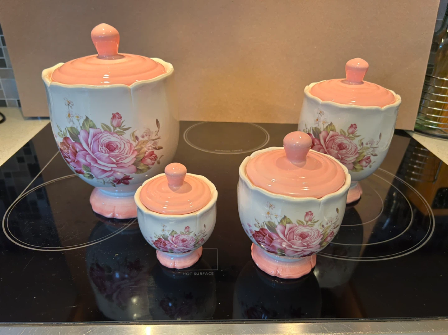 Vintage Ceramic Canister Set - Floral Design