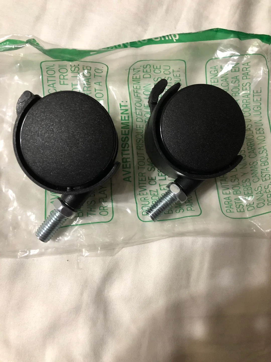 New Black Caster Wheels - Set of 2