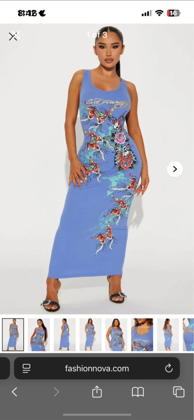 Ed Hardy Blue Maxi Dress