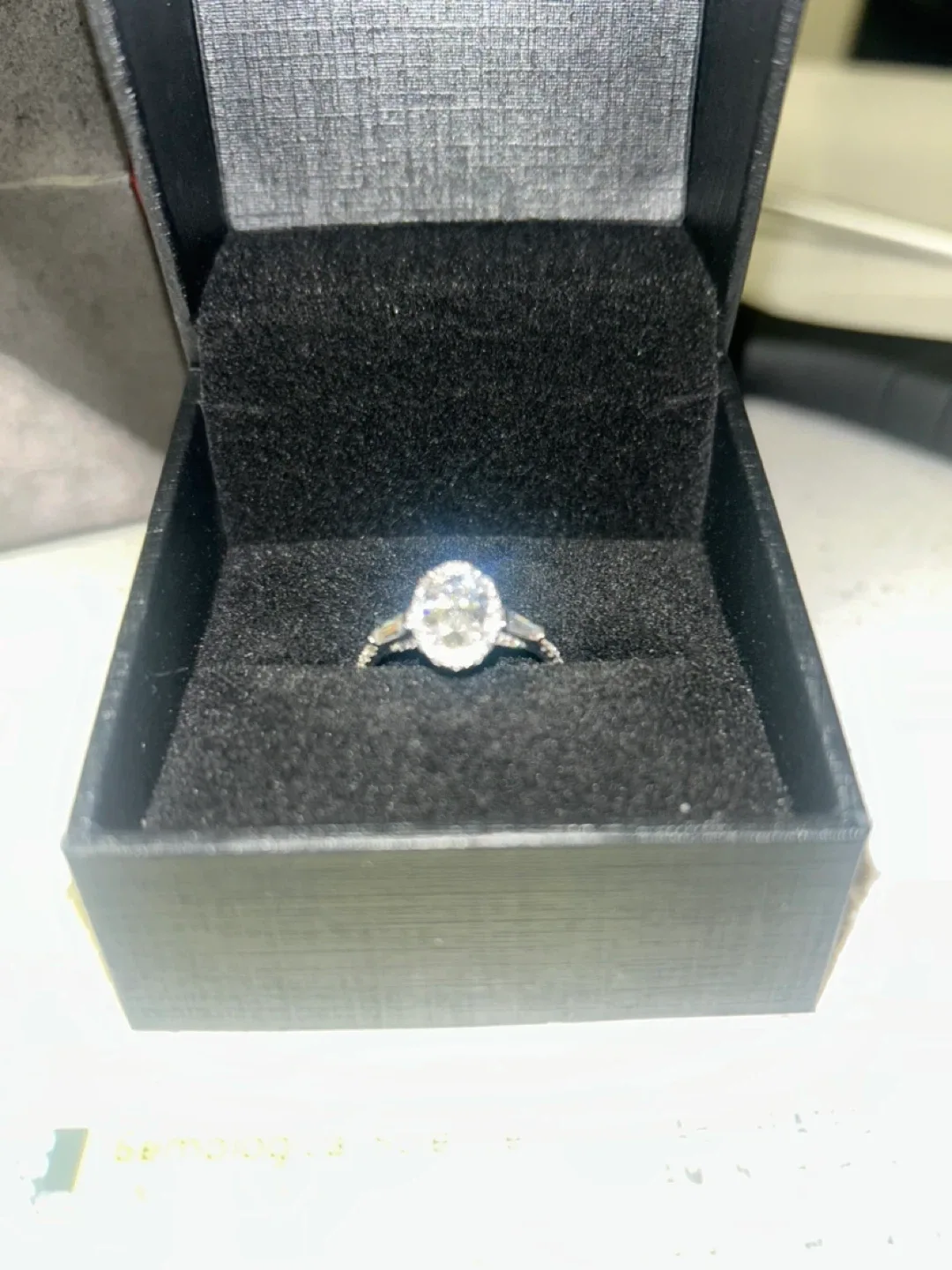 14K White Gold Lab Created Diamond Ring