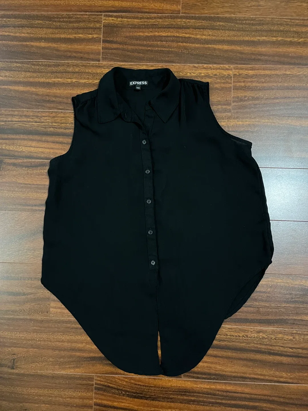 Express women’s extra small blouse, sleeveless button down black