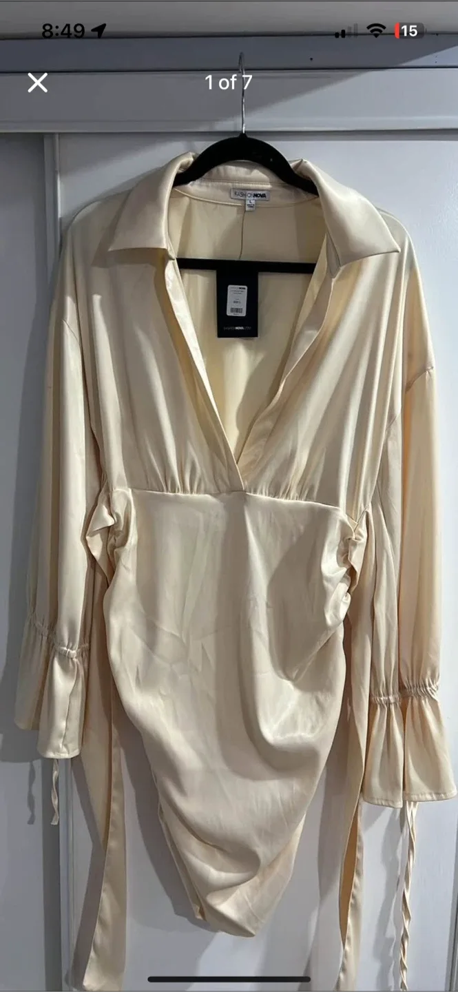 Fashion Nova Satin Midi Dress image indicator(3)