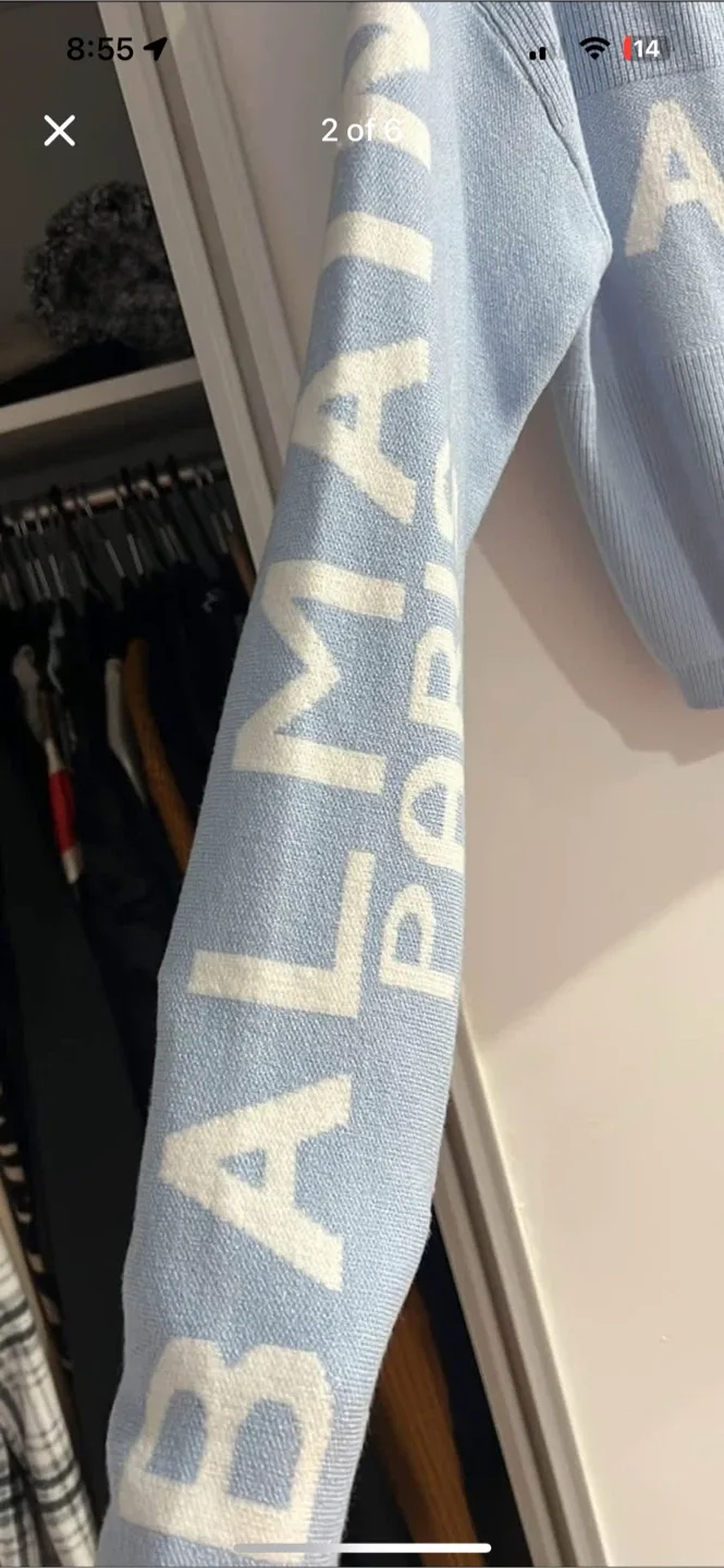 Balmain Pullover Cropped Azzurro Sweater image indicator(3)