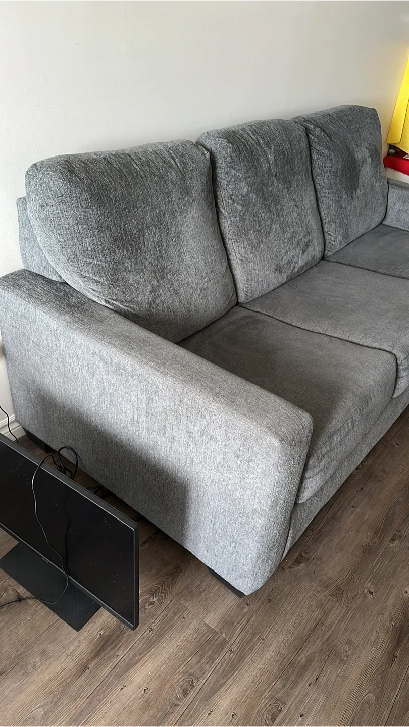 Grey Fabric Sofa Bed - Like New!
