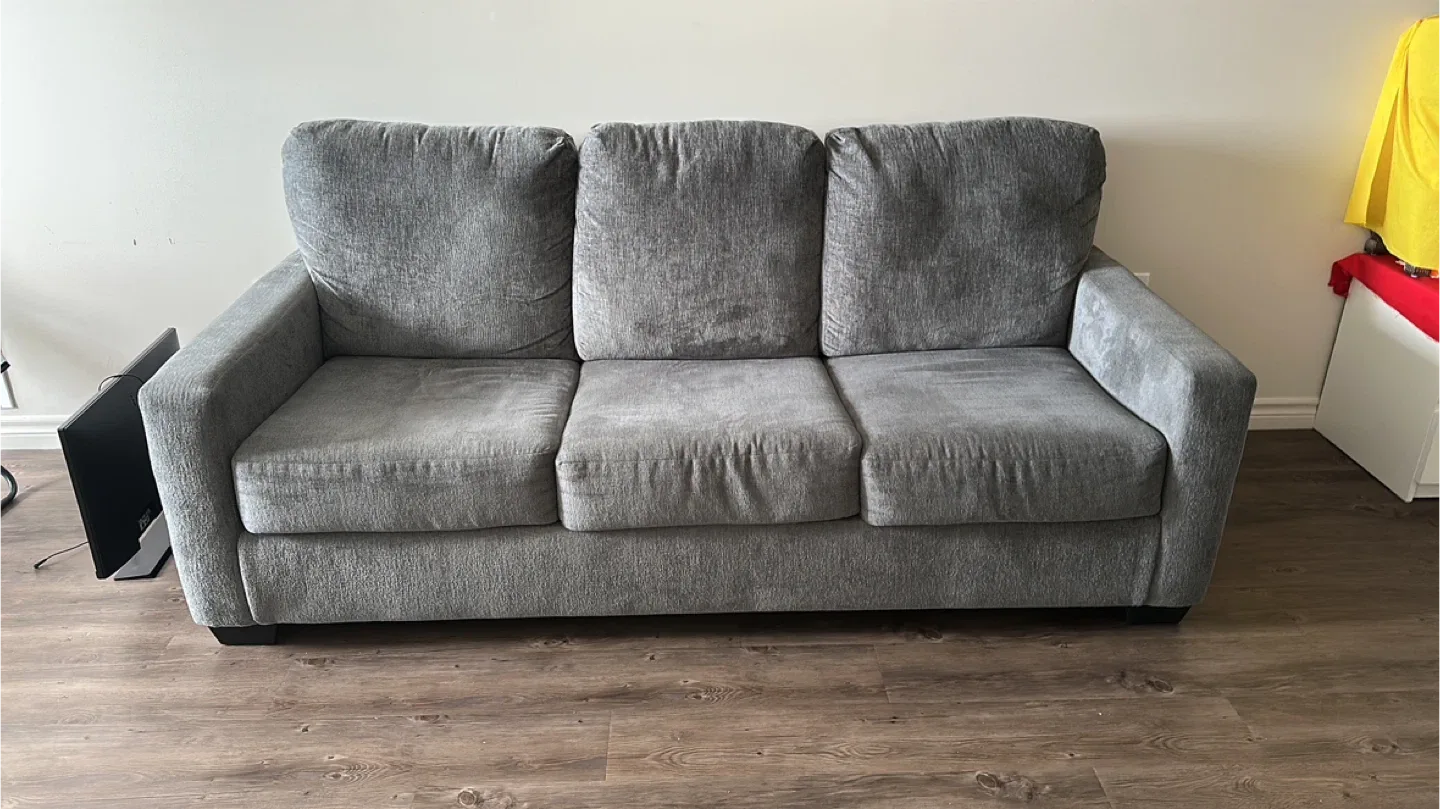 Grey Fabric Sofa Bed - Like New! image indicator(2)