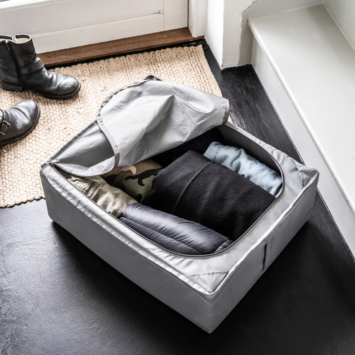 Set of 2 Zippered Storage Boxes