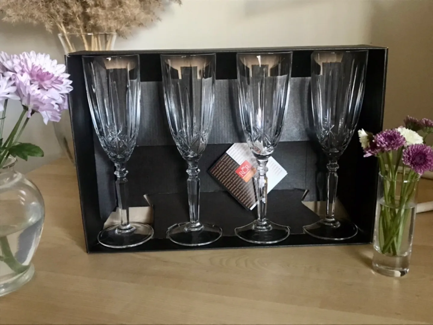 Gorgeous Set of Italian Crystal Champagne Flutes/Glasses image indicator(2)