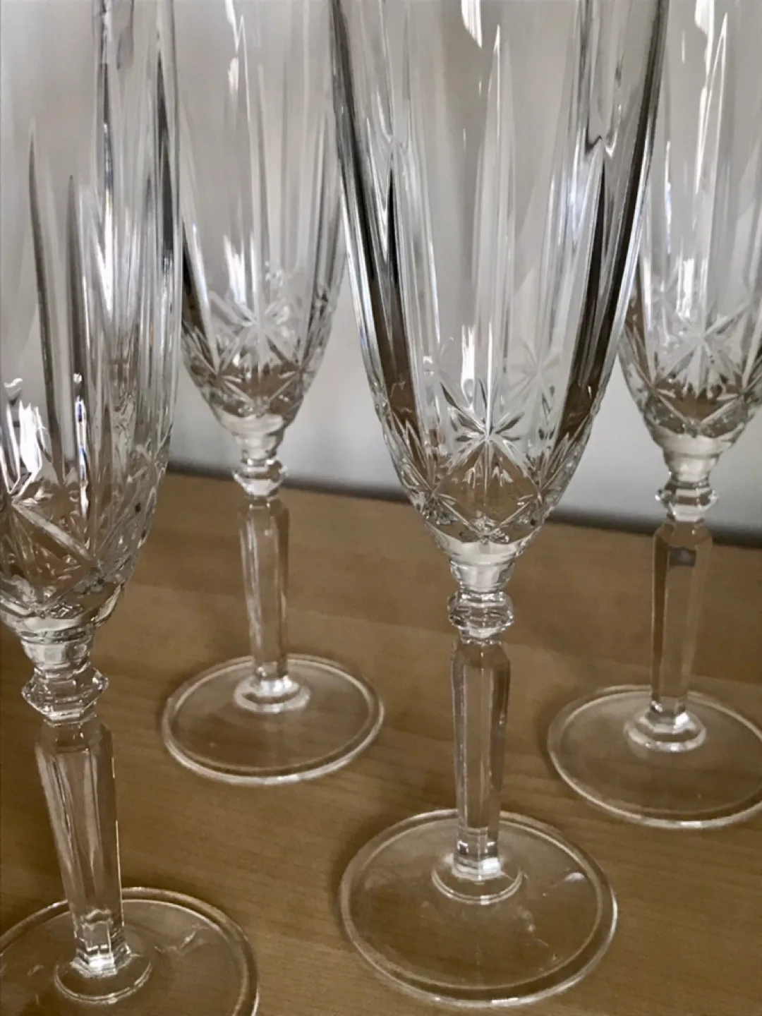 Gorgeous Set of Italian Crystal Champagne Flutes/Glasses image indicator(4)