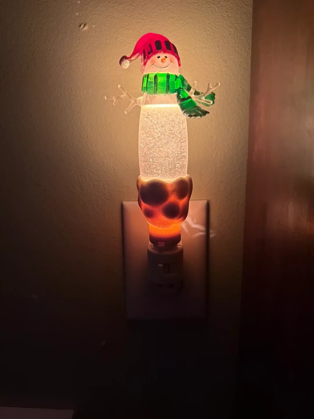 Snowman Glitter Plug-In Night Light