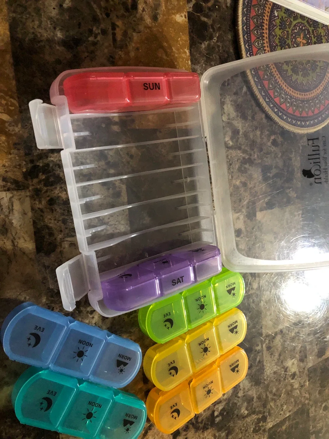 NEW -Fullicon Pill Organizer - Rainbow image indicator(6)