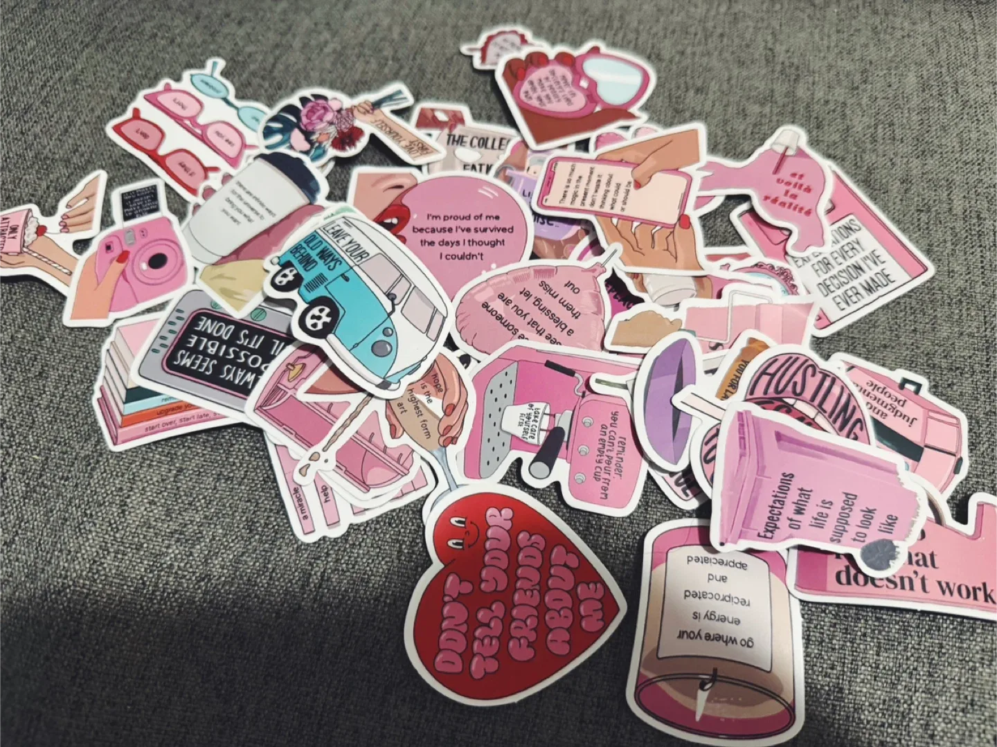 Cute Girly Pink Stickers – Aesthetic Set of 45 image indicator(3)