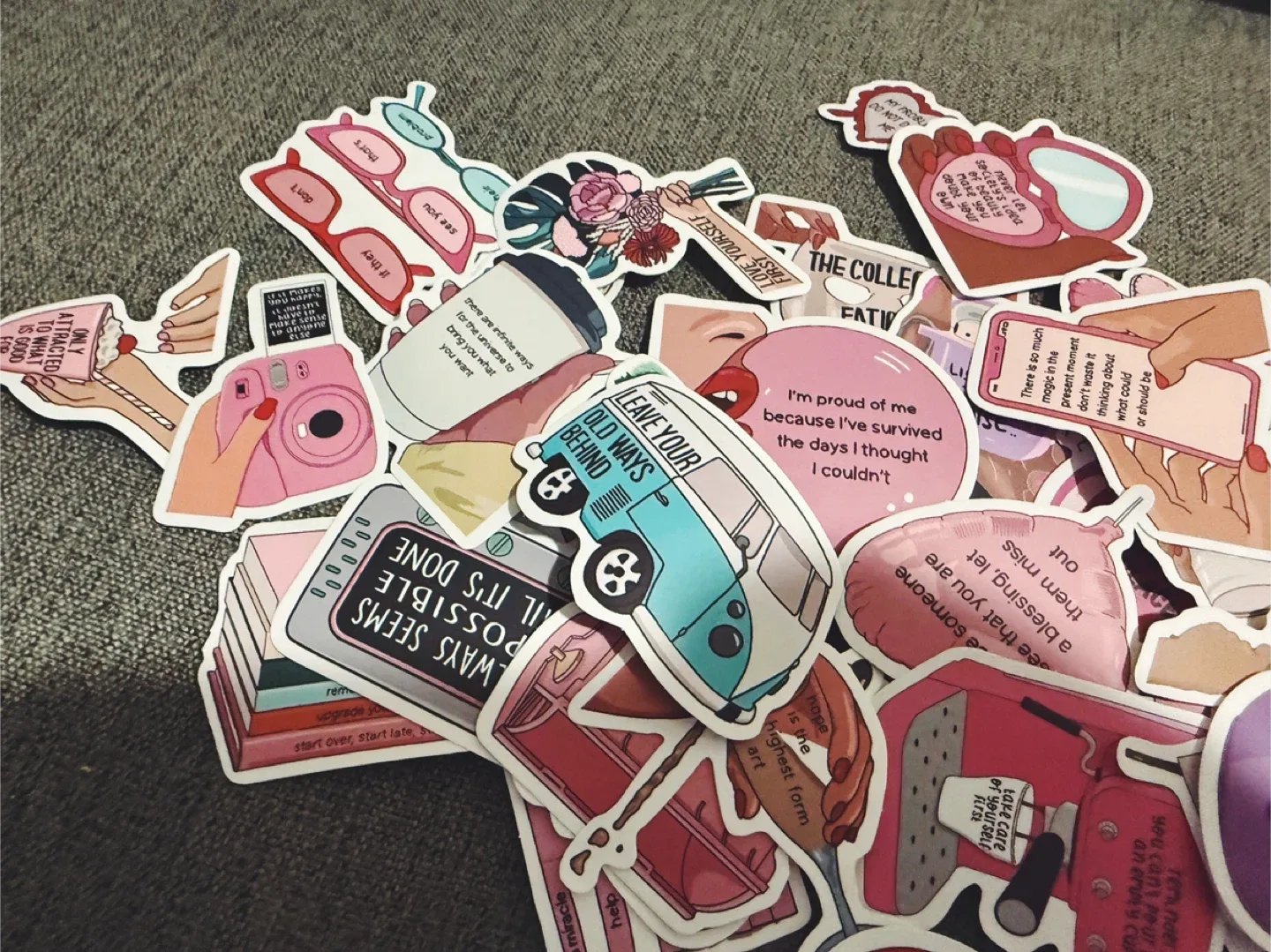 Cute Girly Pink Stickers – Aesthetic Set of 45