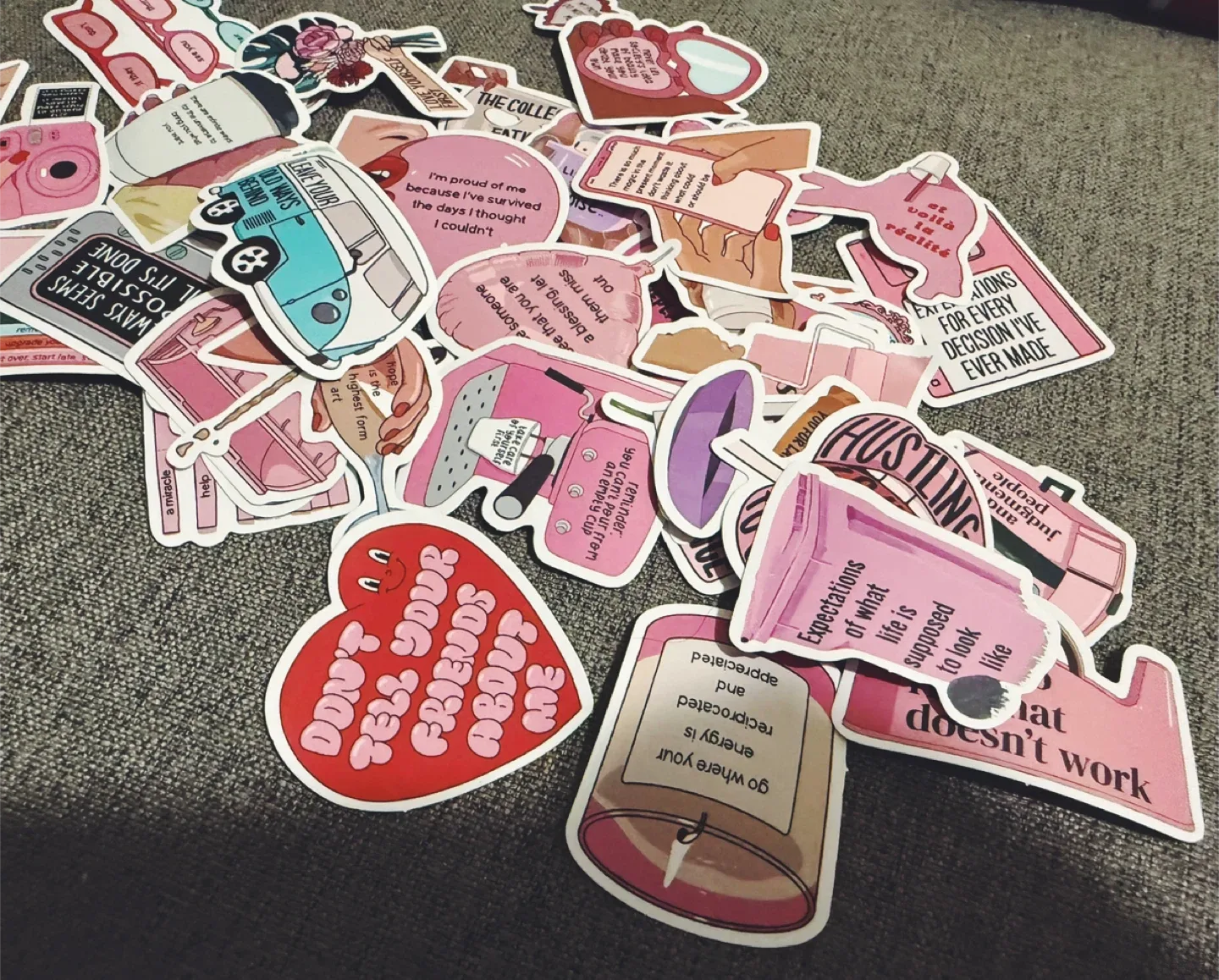 Cute Girly Pink Stickers – Aesthetic Set of 45 image indicator(2)