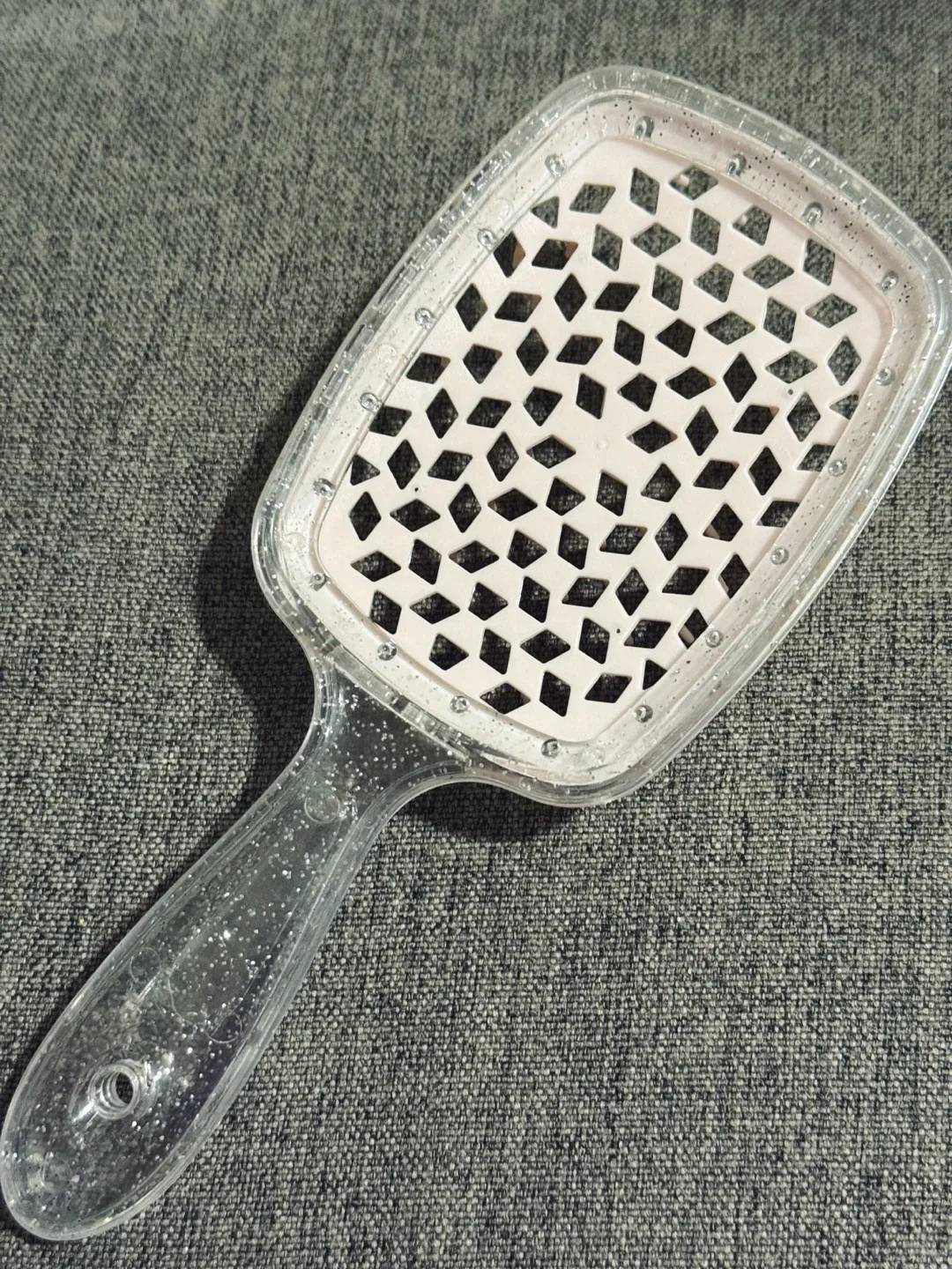 Hair Brush – Clear Handle With Pink Cushion image indicator(2)