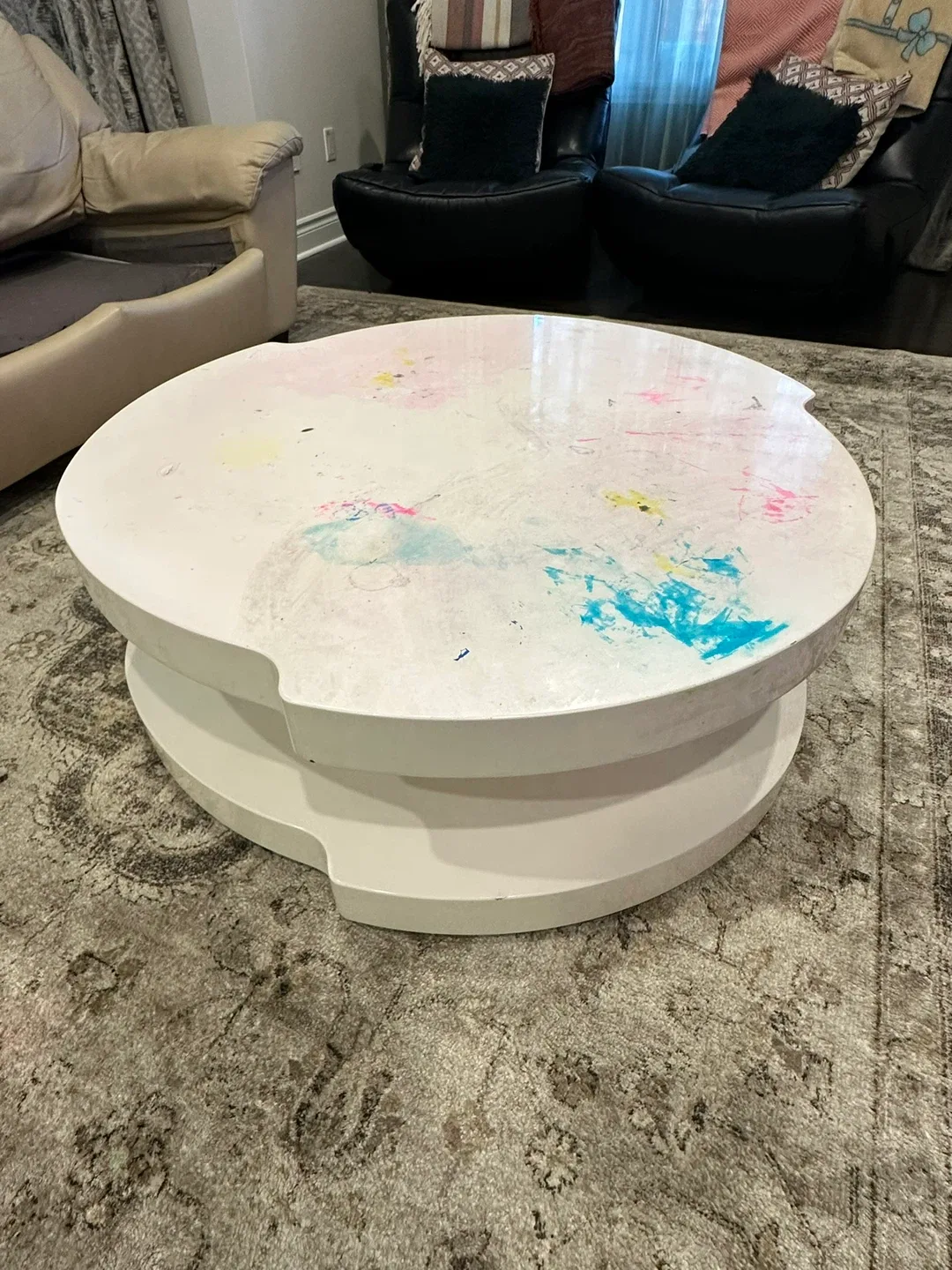 Modern Round Coffee Table – 38” Wide x 14” High