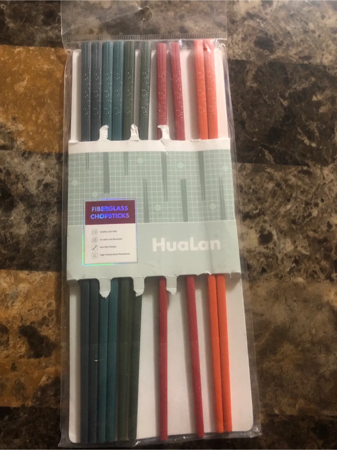 New Hualan Fiberglass Chopsticks - 5 Pairs