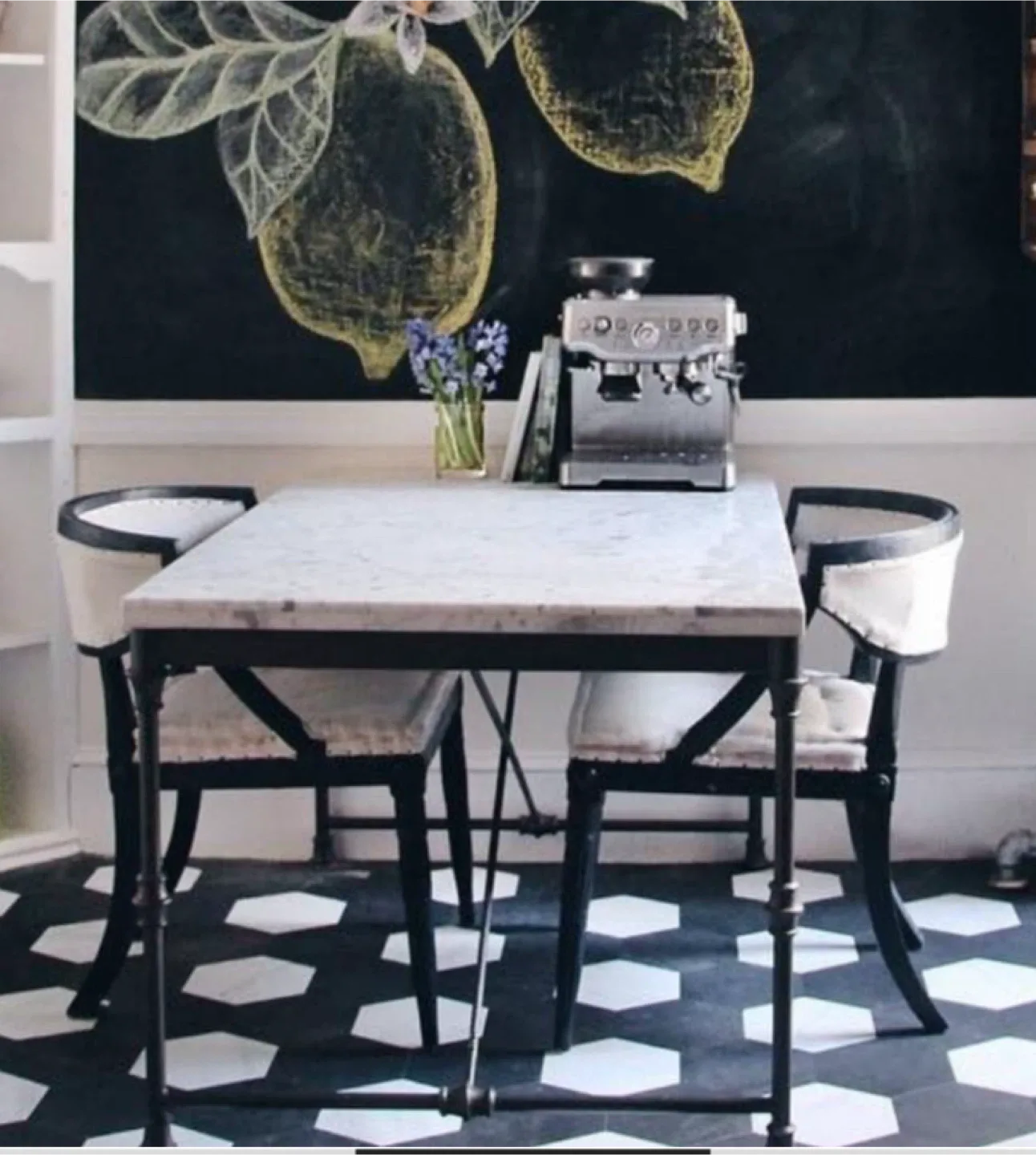 Marble Top Iron Base Table #cleanout image indicator(2)