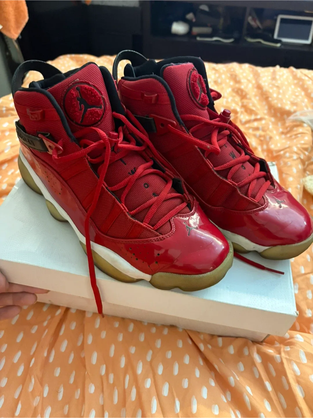 Jordan 6 Rings Red Sneakers