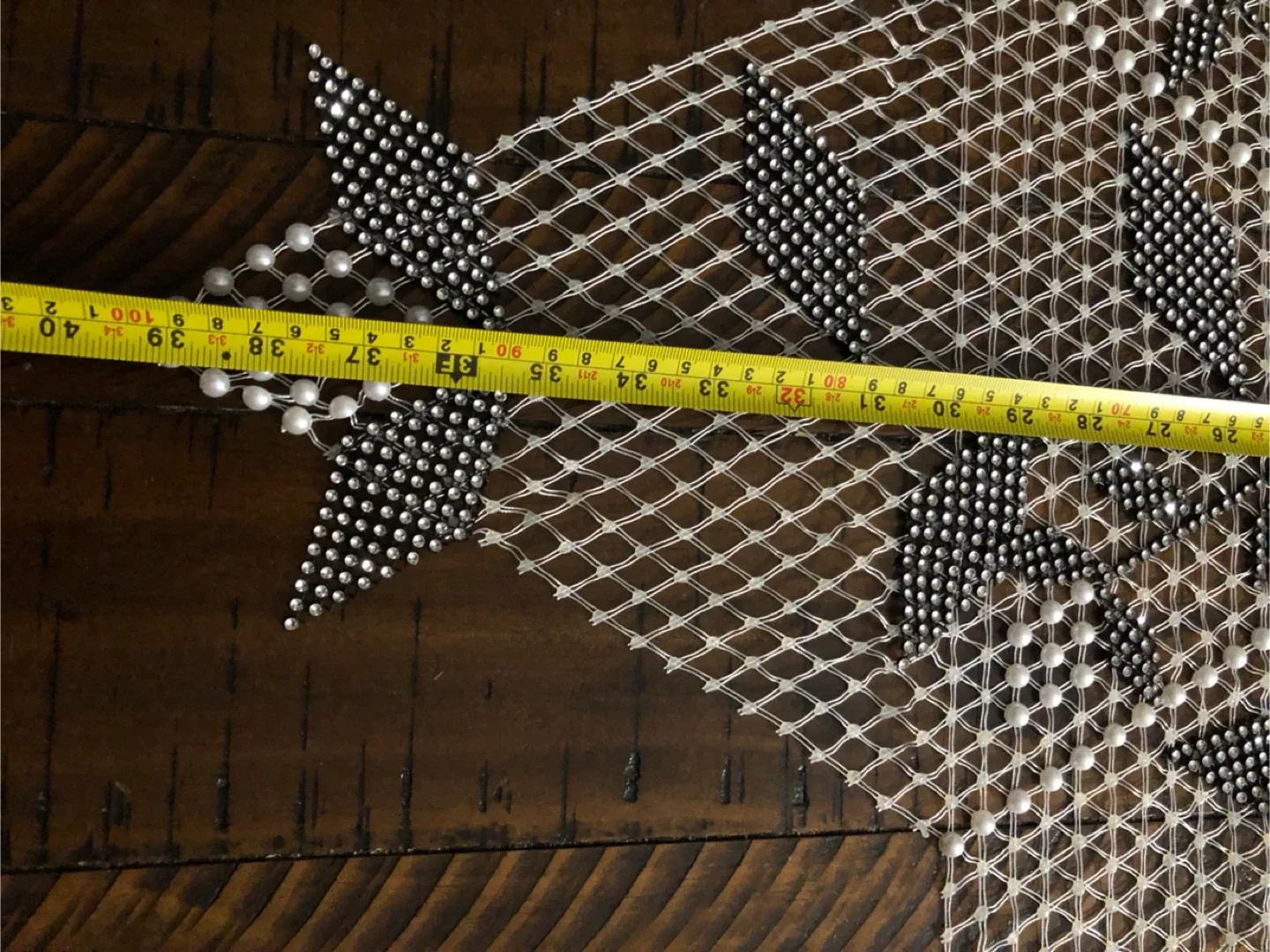 Decorative Beaded Snowflakes and Star Table Runner, 39 Inches image indicator(3)