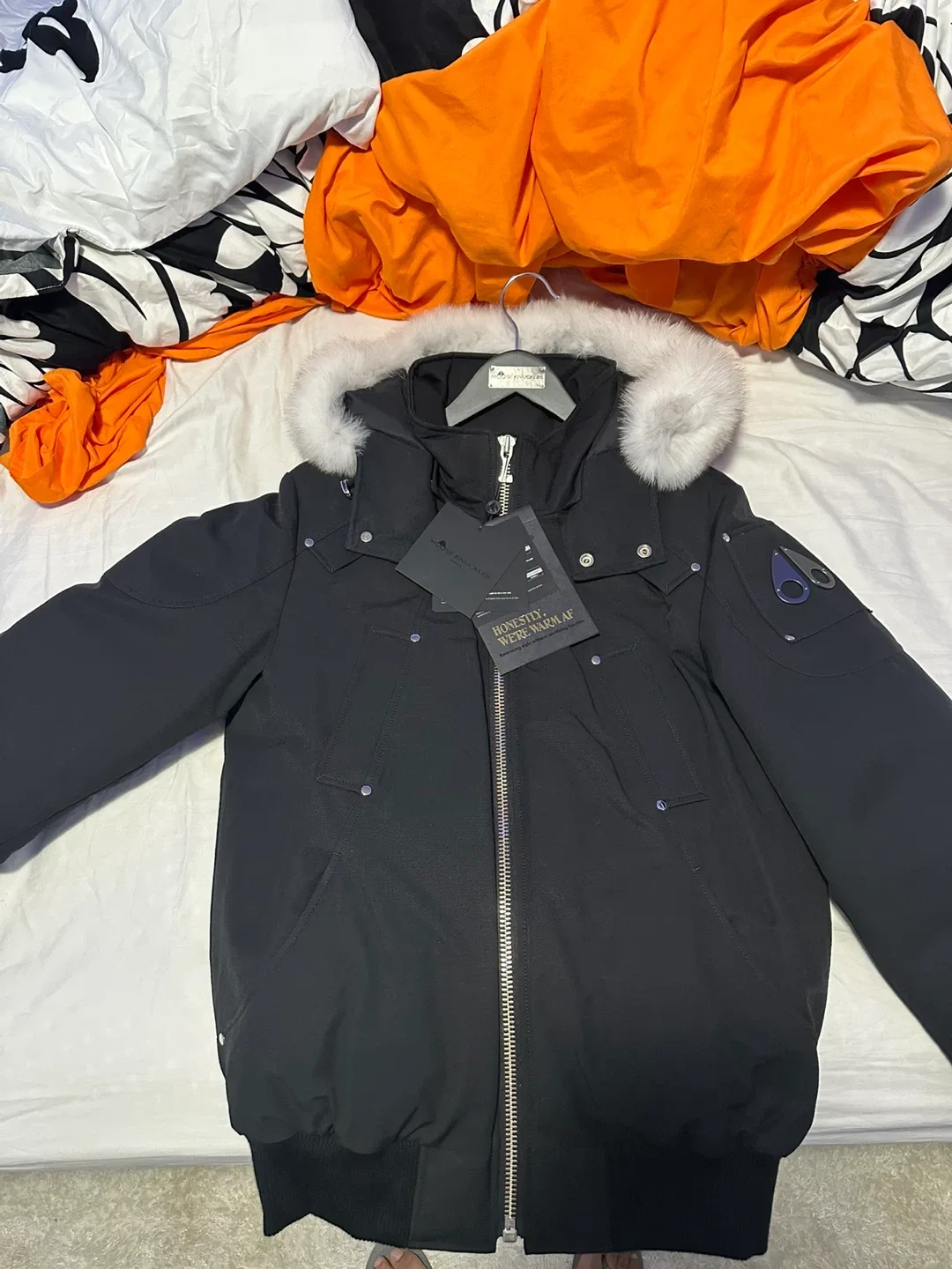 Brand New Moose Knuckles Black Bomber Jacket (M)