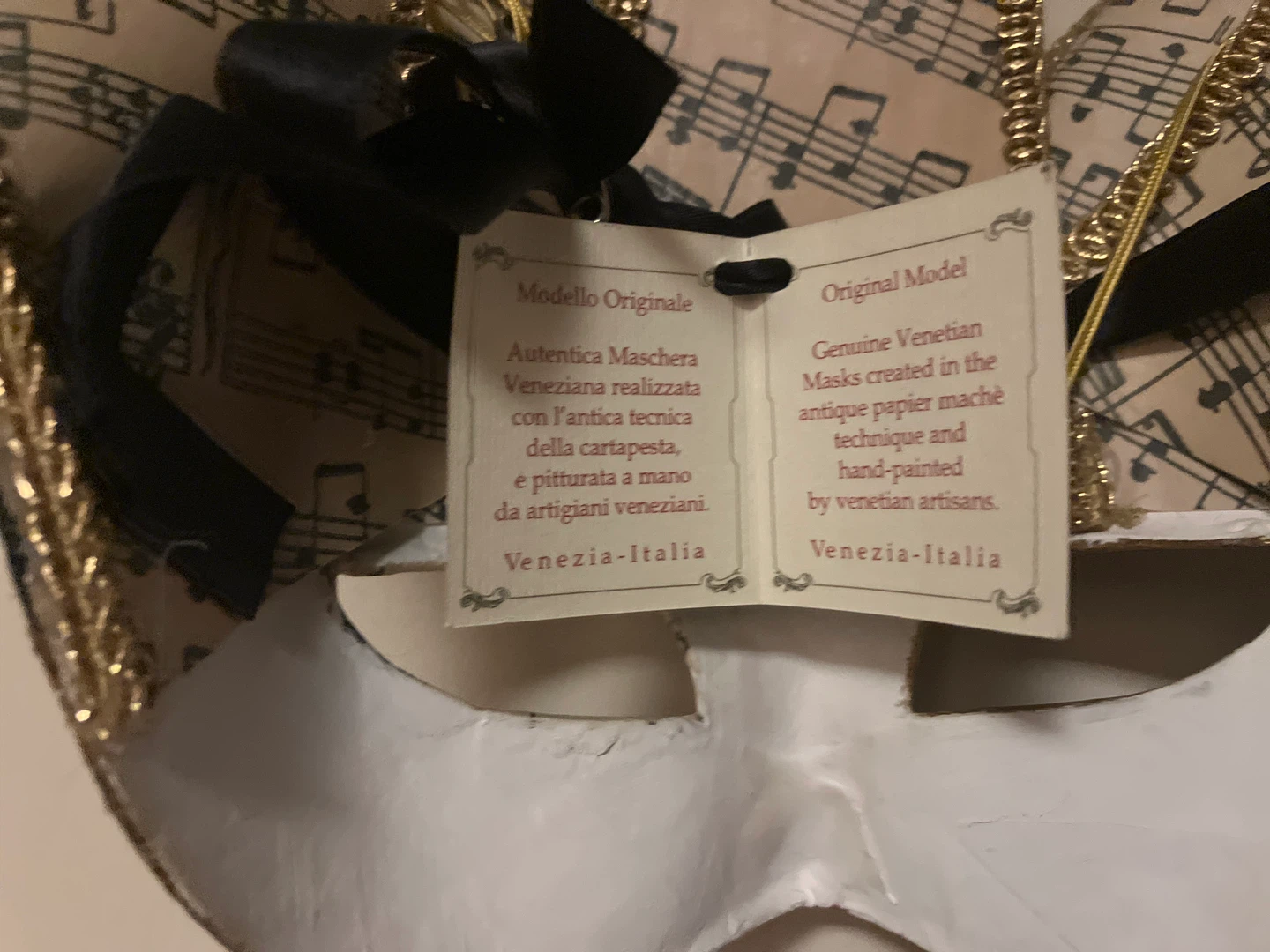Genuine Venetian “Jolly Musica” Mask - photo 4