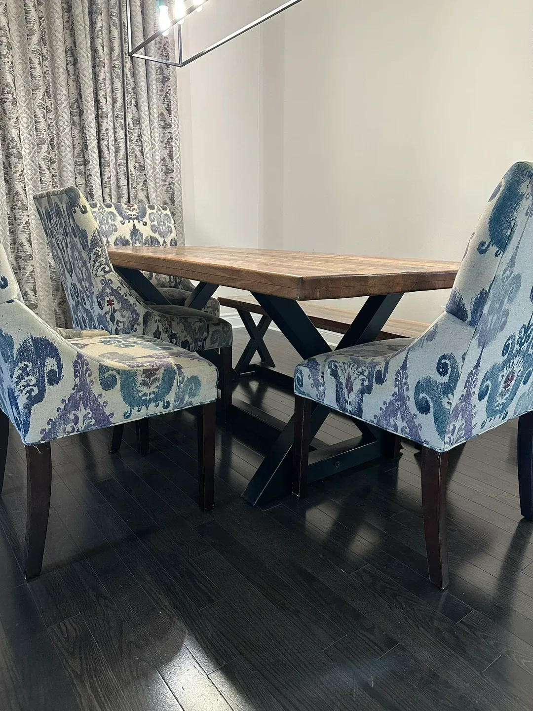 Rustic Solid Wood Dining Table + Matching Bench image indicator(3)