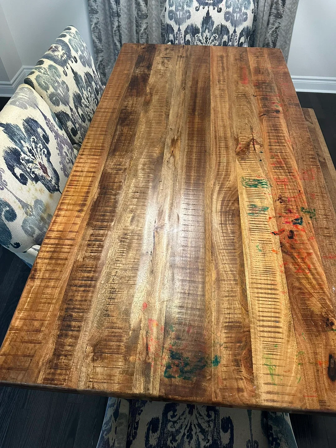 Rustic Solid Wood Dining Table + Matching Bench