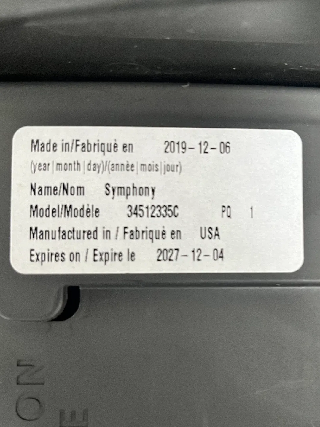 Evenflo Symphony Car Seat - Gray image indicator(5)