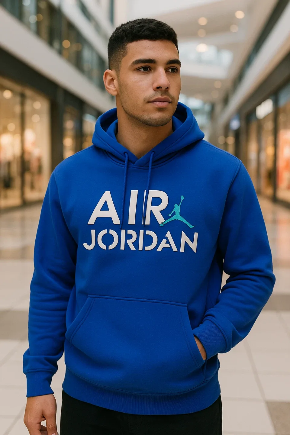New Air Jordan Blue Hoodie Slim Fit - Size M, XL, XXL image indicator(2)