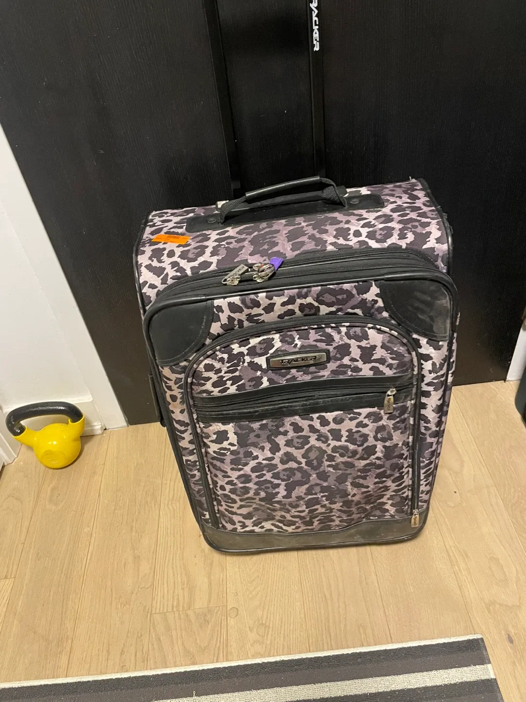 Leopard Print Rolling Suitcase