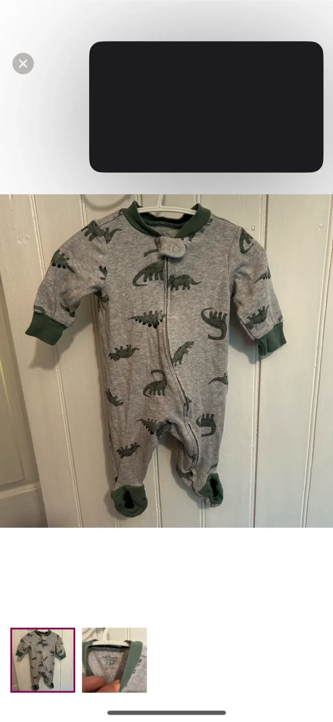 Carter's 0-3M Dinosaur Footed Sleeper