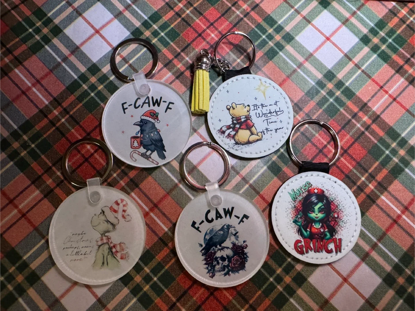 Handmade Christmas Themed Keychains