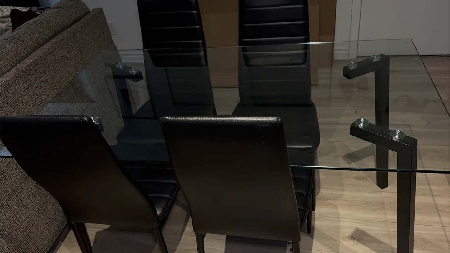 Glass Dining Table + Chairs image indicator(2)