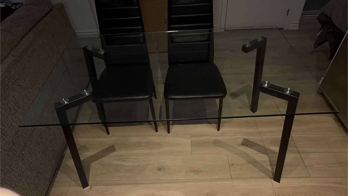 Glass Dining Table + Chairs image indicator(3)