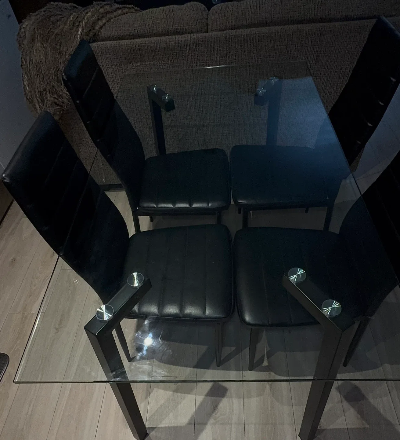 Glass Dining Table + Chairs