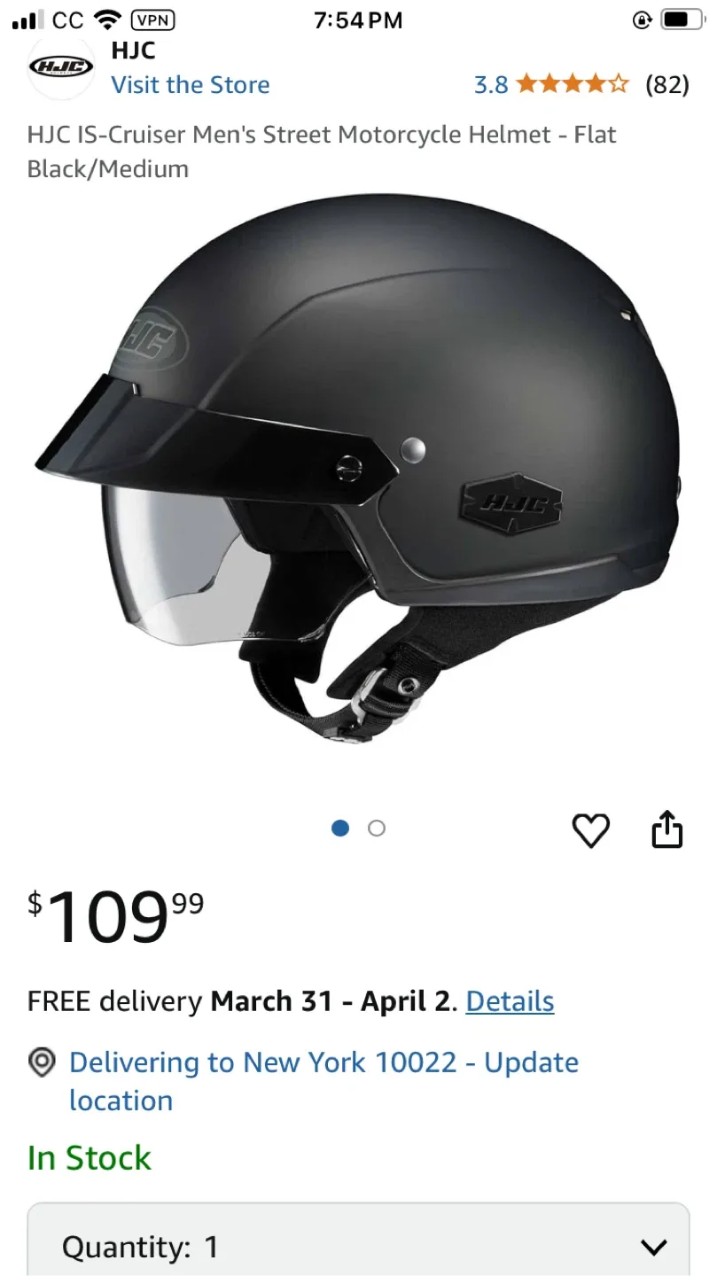 Like New HJC-IS Men’s Motorcycle Helmet- Black - Size M image indicator(9)