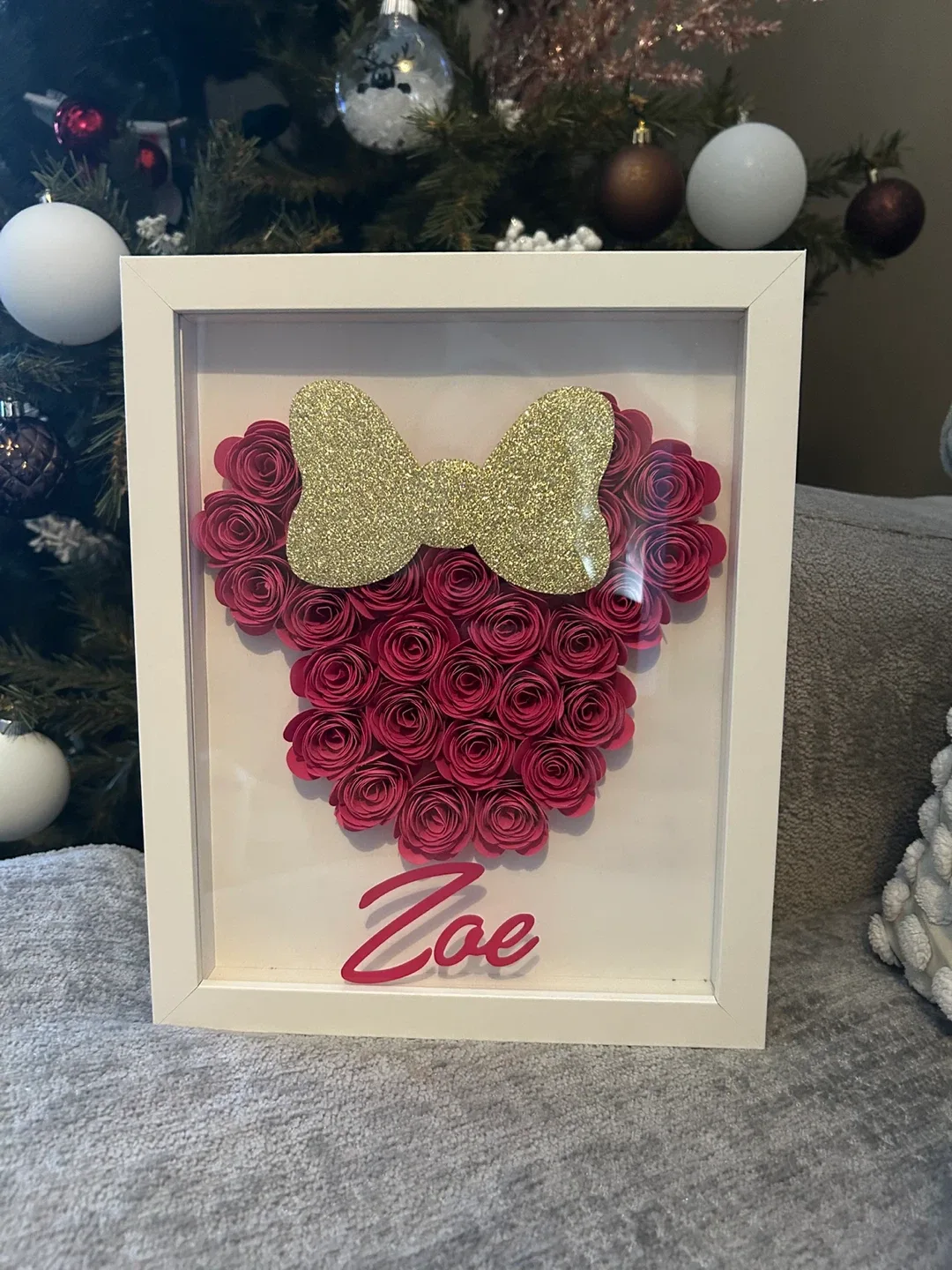 Custom Framed Mickey Mouse Floral Art